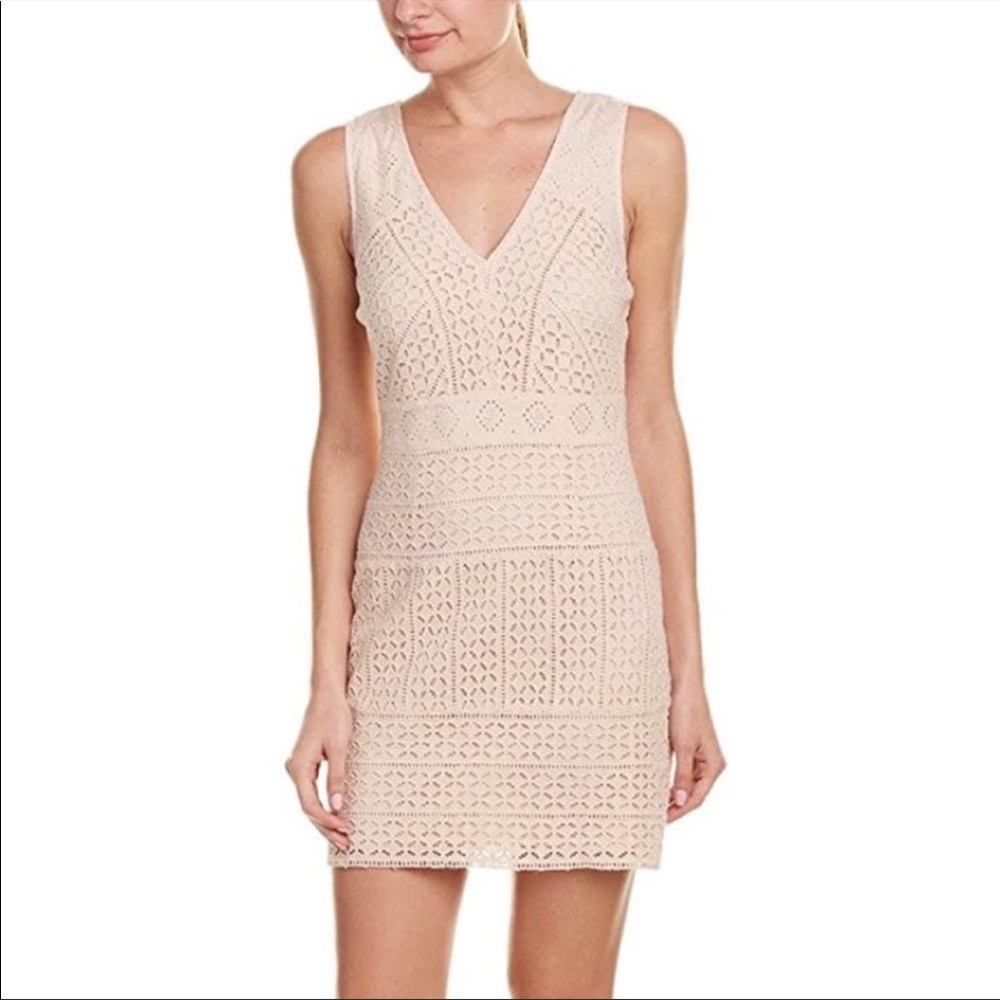 French Connection Eyelet Light Pink Mini Dress